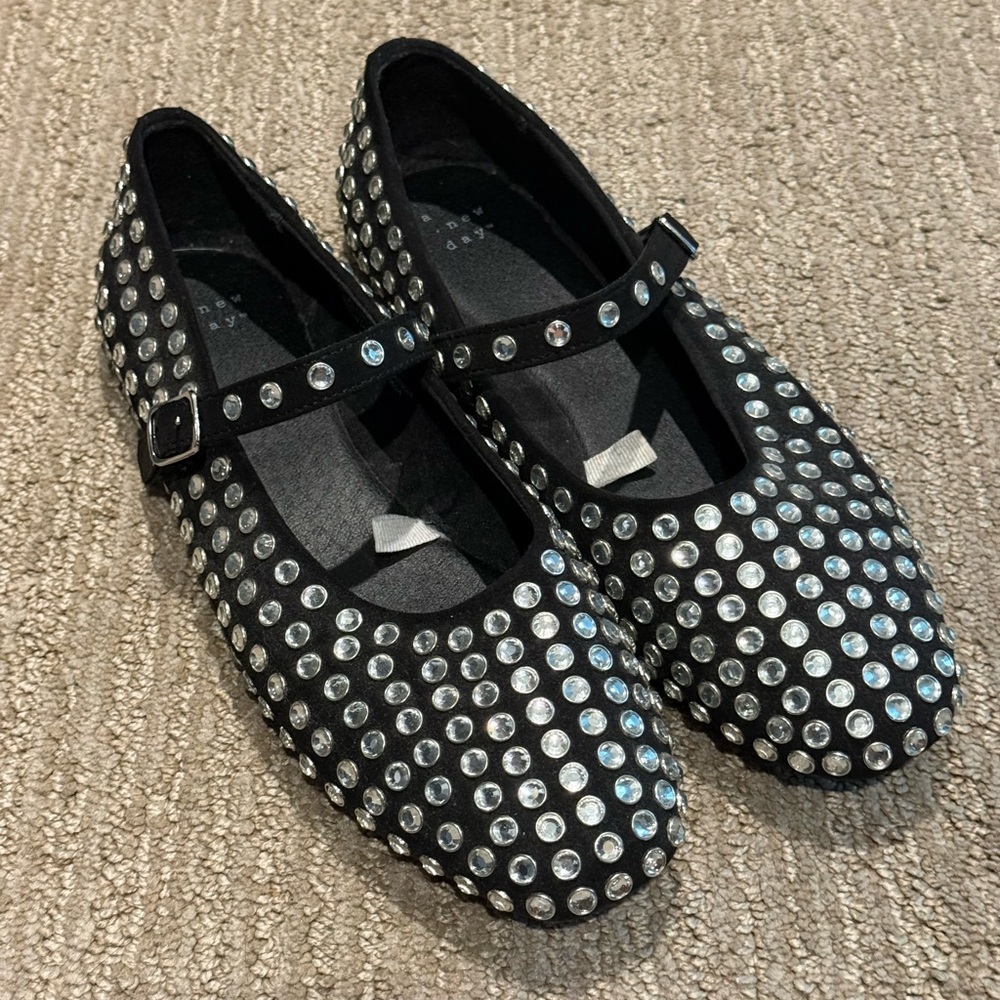 A New Day black and rhinestone Women’s  Shoes. Size 10